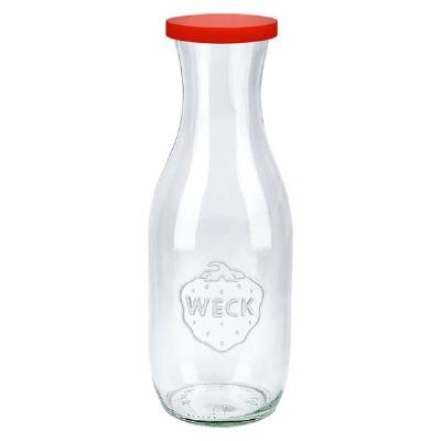 Bild 1062ml Saftflasche WECK RR60 mit Silikondeckel rot