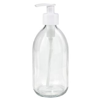 80 ml PET-Flasche mit weißer Pumpe und transparentem Verschluss