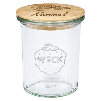 Bild Set Kümmel: Holzdeckel & WECK Sturzglas 160ml