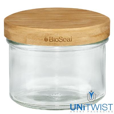 Bild 225ml Sturzglas + BioSeal 2-in-1 Holzdeckel UNiTWIST